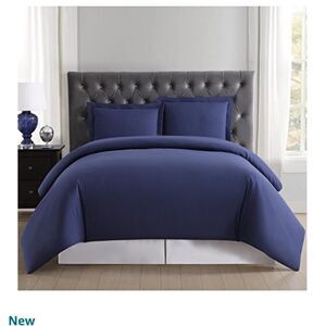 Truly Soft Everyday Duvet Cover and Shams Mini Set Navy King